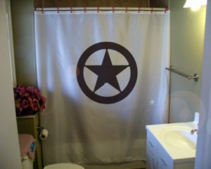 Bath Shower Curtain texas star circle lone state symbol ring