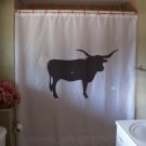 Bath Shower Curtain texas longhorn bull cattle breed horn