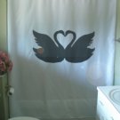 Bath Shower Curtain swan love heart couple faith trust life