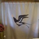 Bath Shower Curtain swallow prehistoric fork tail paint bird