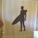 Bath Shower Curtain surfer surf dude guy board man ride wave