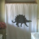 Bath Shower Curtain stegosaurus dinosaur Jurassic armor tile