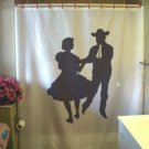 Bath Shower Curtain square dance couple old time folk dancer