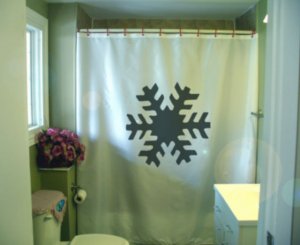 Bath Shower Curtain snow flake symmetry ice crystal six side