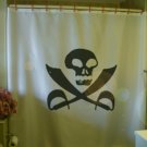 Bath Shower Curtain skull and crossed swords sabres pirate