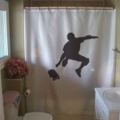 Bath Shower Curtain skateboarder jump aerial trick flip air