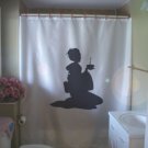 Bath Shower Curtain sitting geisha tea ceremony Japan sit