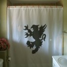 Bath Shower Curtain simple gryphon rampant heraldry solid