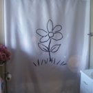 Bath Shower Curtain simple flower petal grass stem leaf draw