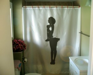 Bath Shower Curtain sexy starlet classic actress pose dress