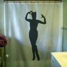 Bath Shower Curtain sexy sex kitten cat lady woman ears claw