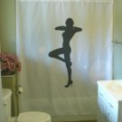 Bath Shower Curtain sexy lady high heel knee up stretch pose