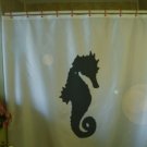 Bath Shower Curtain seahorse under sea creature reef fish