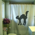 Bath Shower Curtain scaredy cat arched back feline scare