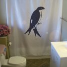 Bath Shower Curtain sand martin tree swallow bird migrate