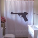 Bath Shower Curtain Ruger Mark II rimfire semi pistol gun