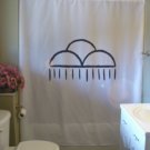 Bath Shower Curtain rain cloud native rock cave wall sky art