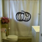 Bath Shower Curtain pumpkin carve Halloween harvest