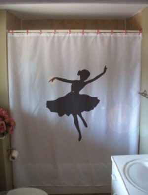 Bath Shower Curtain pretty ballerina girl female dancer pose