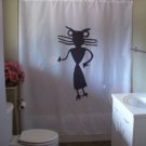 Bath Shower Curtain prehistoric hour glass figure art cave