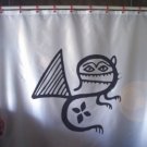 Bath Shower Curtain prehistoric dragon gorgon cave paint art