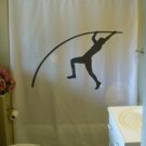Bath Shower Curtain pole vault sport track field guy vaulter