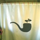 Bath Shower Curtain pipe smoke coil old fashioned tobacco