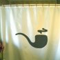 Bath Shower Curtain pipe smoke coil old fashioned tobacco