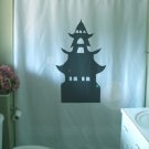Bath Shower Curtain pagoda Tao worship house Asia tower tier