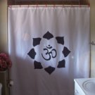 Bath Shower Curtain OM lotus aum sacred syllable petal Hindu