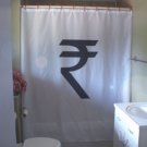 Bath Shower Curtain new Indian Rupee symbol India money sign