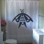 Bath Shower Curtain mothman moth man figure spirit native