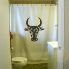 Bath Shower Curtain Moldova bull head flag symbol aurochs