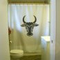 Bath Shower Curtain Moldova bull head flag symbol aurochs