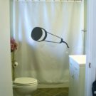 Bath Shower Curtain microphone mike cord music sing shower