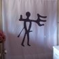 Bath Shower Curtain man with hand of god petroglyph penis