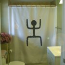 Bath Shower Curtain man symbol petroglyph cave rock carved