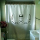 Bath Shower Curtain mammoth skull tusk Ice Age extinct head