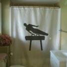 Bath Shower Curtain male gymnast pommel horse swing leg arm