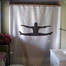 Bath Shower Curtain male gymnast jump gymnastics reach toe