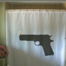 Bath Shower Curtain M1911 pistol hand gun side arm US war