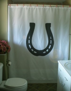 Bath Shower Curtain lucky horse shoe good luck talisman