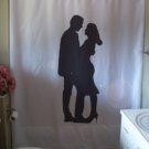 Bath Shower Curtain lovers embrace man woman love high heels