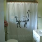 Bath Shower Curtain llama south america social guard spit