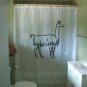 Bath Shower Curtain llama south america social guard spit