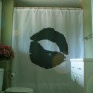 Bath Shower Curtain lips full on sexy lipstick black kiss me
