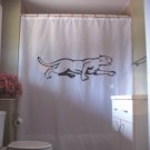 Bath Shower Curtain lioness prowl female lion hunt run chase