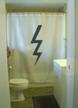 Bath Shower Curtain lightning bolt thunder electricity storm