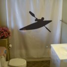 Bath Shower Curtain kayak kayaker row oar rapids white water