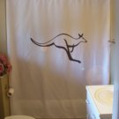 Bath Shower Curtain kangaroo marsupial australia hop jump